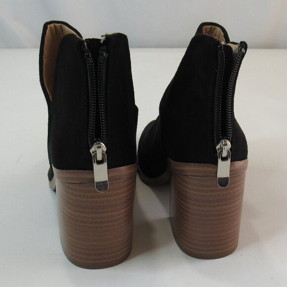 Kathemoi Women's Ankle Chunky Stacked Heel Slip On Pointed Toe Boots Size 5.5 - Picture 6 of 13